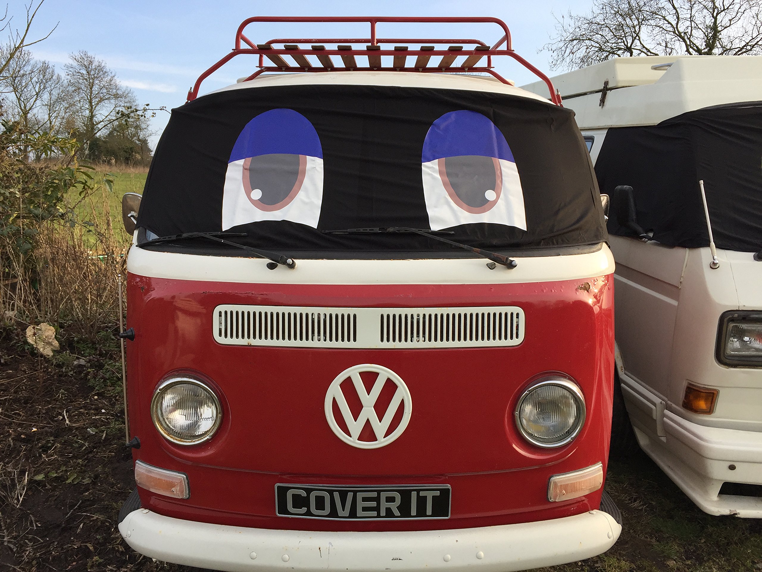 LOGAN T2 Bay Van Window Camper Screen Wrap Cover transporter Frost Funny Face Eyes