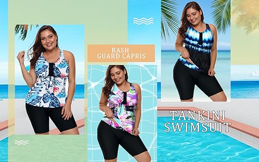 LALAGEN Womens Halter Swimdress Plus Size Two Piece