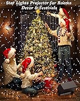 Vista 6 de AIRIVO - Proyector de luces de estrella para exteriores, proyector de luces láser blancas de hadas, proyector de copo de nieve de Navidad, 3 modos