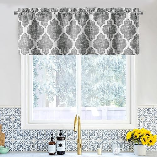 Miniatura 21 de Beauoop Cortinas 100% opacas de 84 pulgadas de largo, 2 paneles para dormitorio, sala de estar, azul, geométrico marroquí, para oscurecer la Ojal |