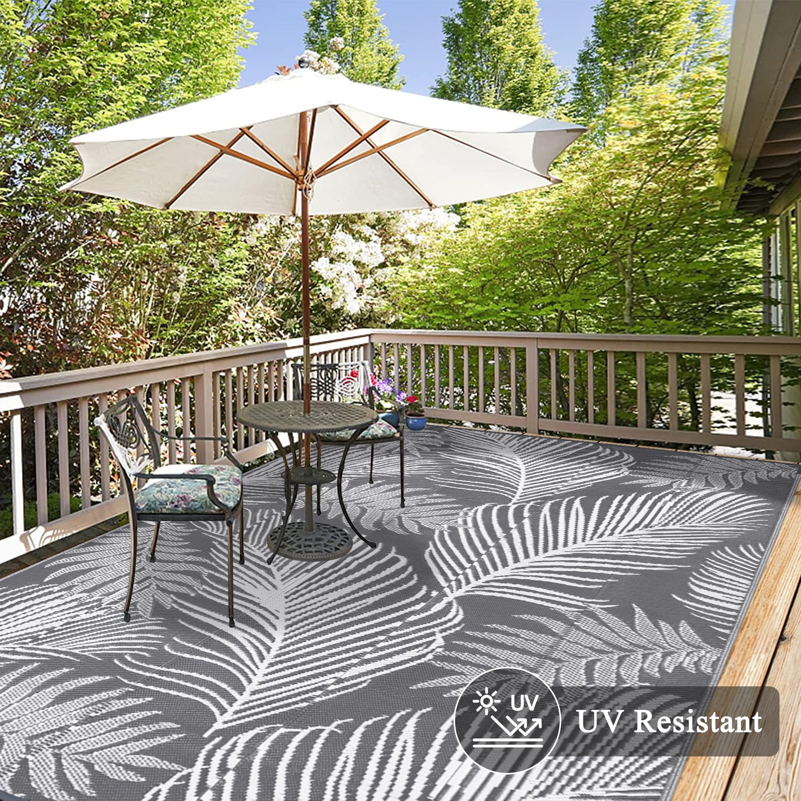 Snapklik.com : Waterproof Outdoor Rug 8x10, Reversible Plastic Straw ...