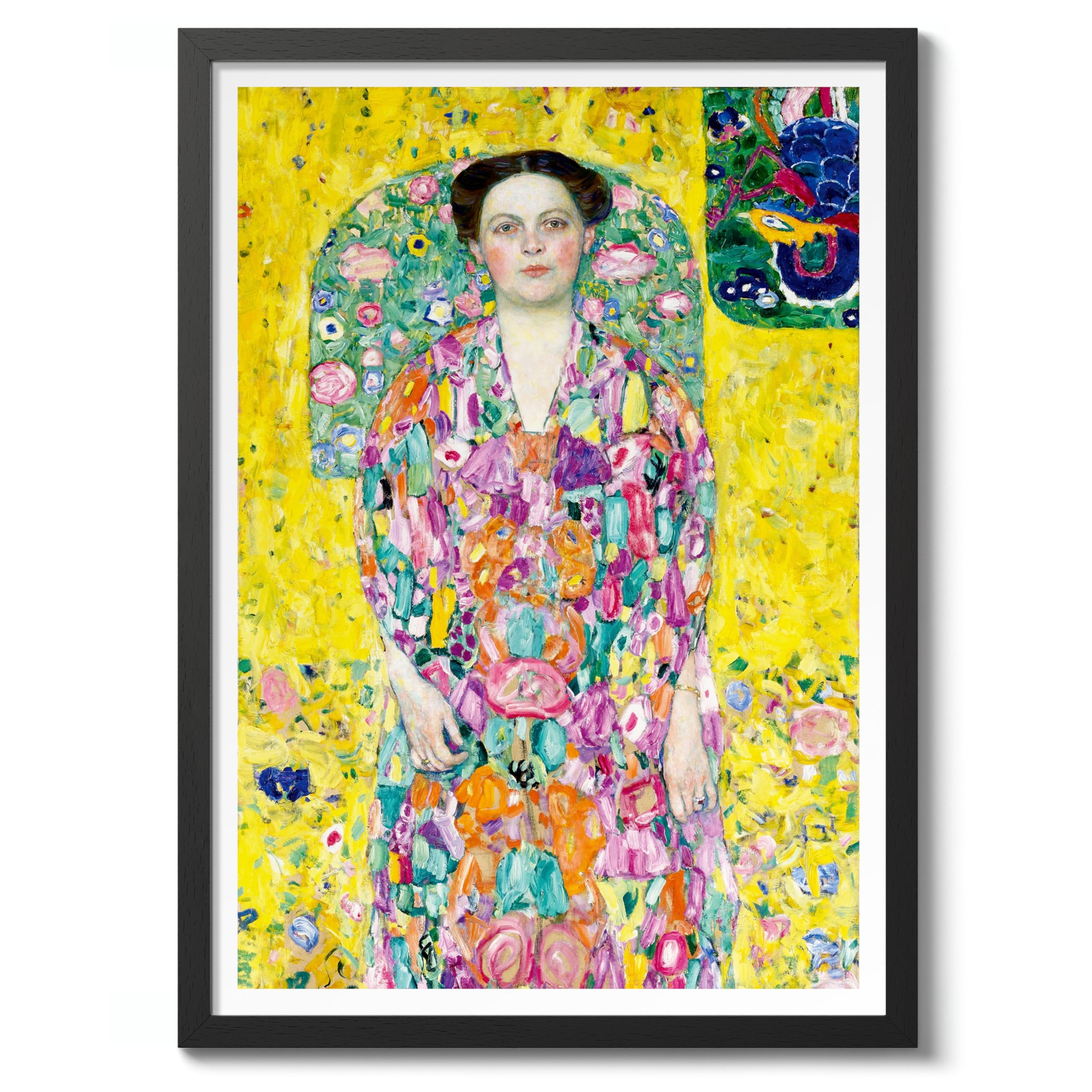 Eugenia Primavesi Gustav Klimt Poster, Classic Famous Oil Painting Print, Modern Art Nouveau Wall Art Home Decor, Archival Matte, A5 (Black Frame) - 21x14.8cm