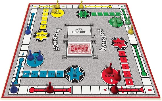 Classic Sorry with Retro Artwork and Components by Winning Moves Games USA, a Family Favorite for Almost 100 Years, for 1-4 Players, Ages 6+