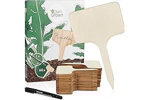 Plant Markers: 60 Wooden Plant Name Tags with Marker