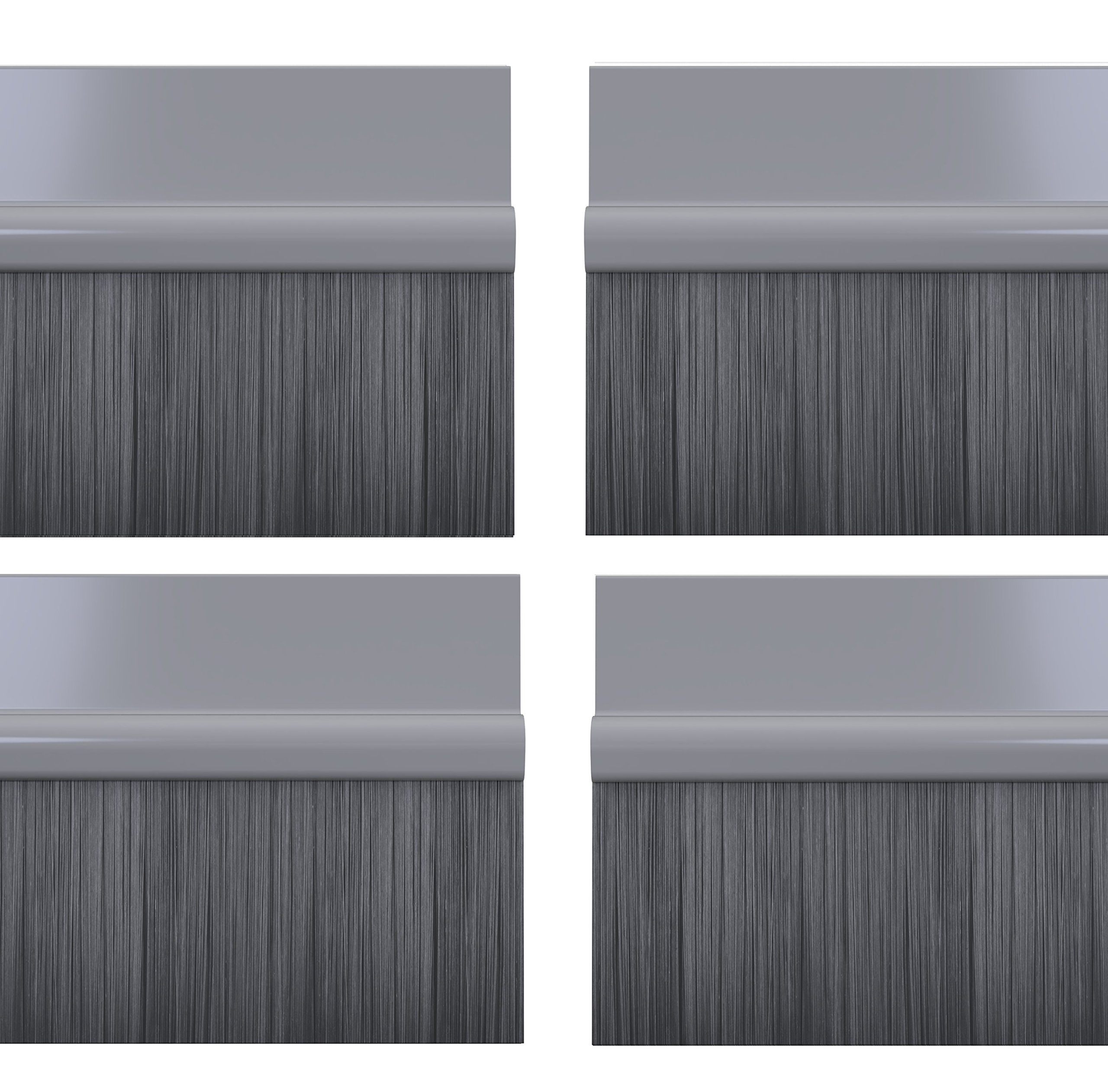 STORMGUARD 02AM0041000GR BDS Self Adhesive Bottom of The Door Brush Draught Seal, Grey, 1 m, Set of 4 Piece
