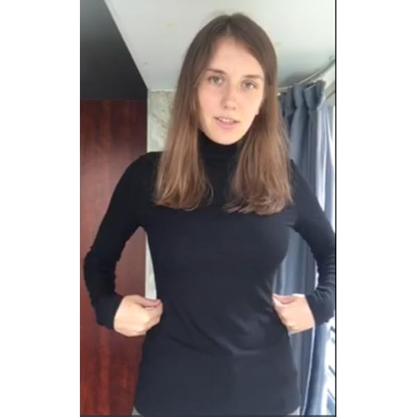 Womens-Long-Sleeve-Mock-Turtleneck-Stretch-Fitted-Underscrubs-Layer-Tee-Tops Womens Long Sleeve/Sleeveless Mock Turtleneck Stretch Fitted Underscrubs Layer Tee Tops (M, Black)