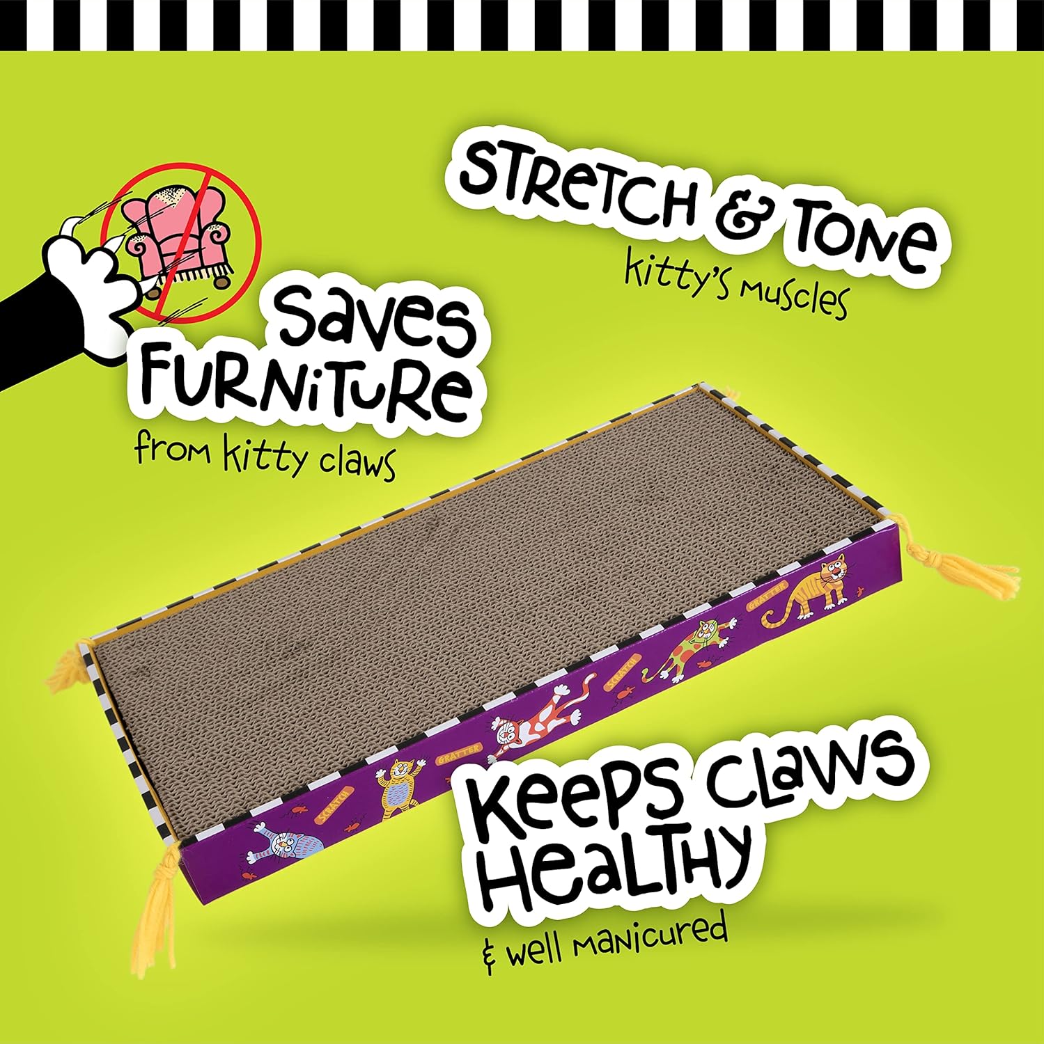 FAT CAT Big Mama's Scratch Cat Toy Box Includes 100% Organic Catnip Grown In The USA