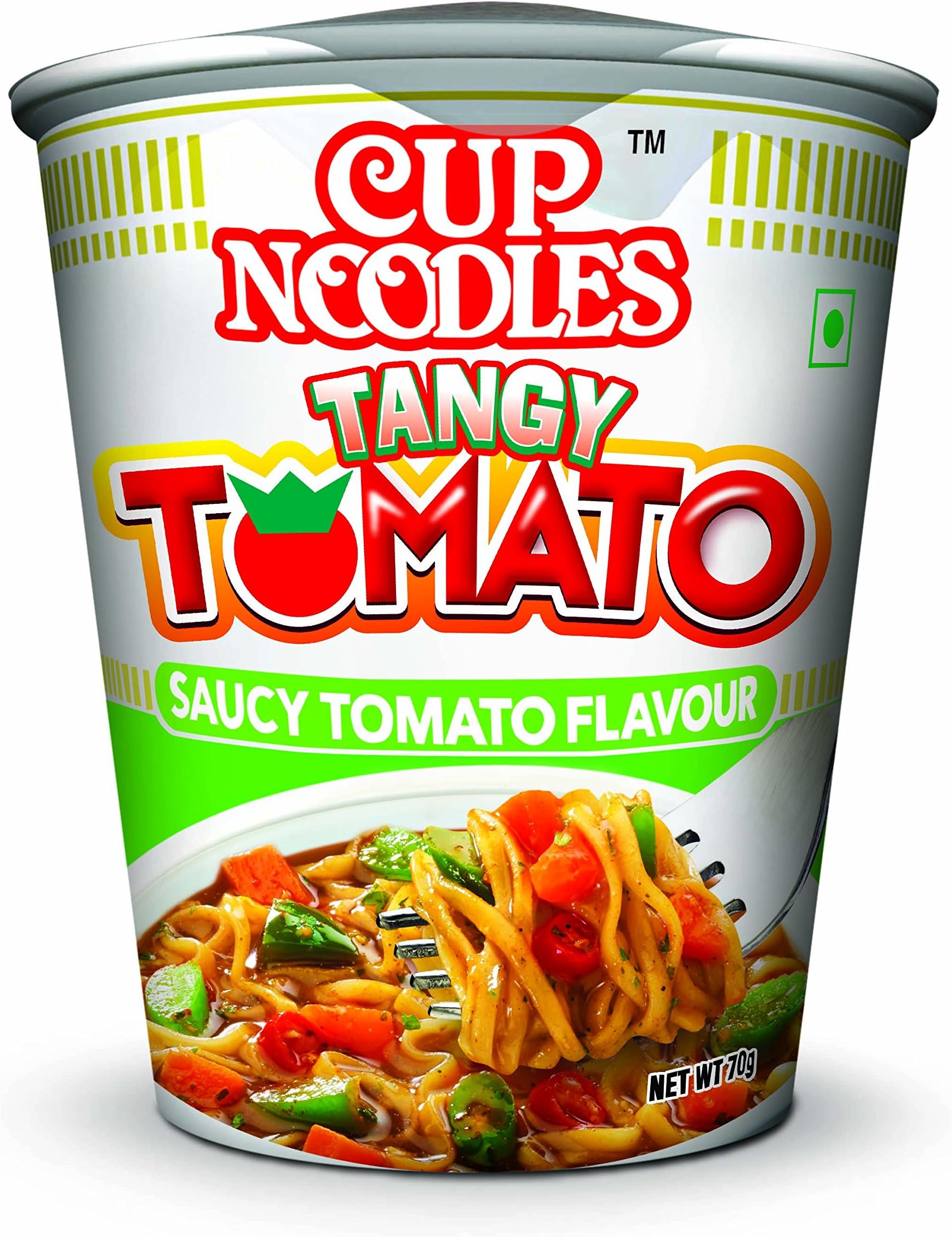 Nissin Cup Noodles, Tangy Tomato, 70 Grams, Vegetarian