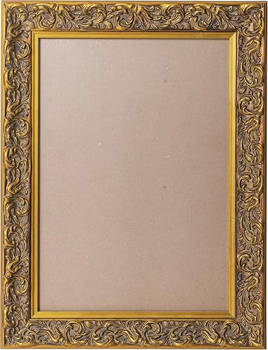 ArtXO Gold A3 Picture Frame for Home Wall: Wooden 11.75 by 16.5 Frames for Family Friends Grandpa Photo Display, Ornate Vintage Gallery Wall Frame for Canvas Diploma Poster