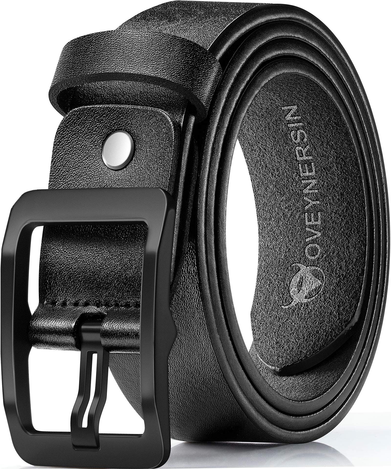 Men's Belt - Black Leather Dress Belts