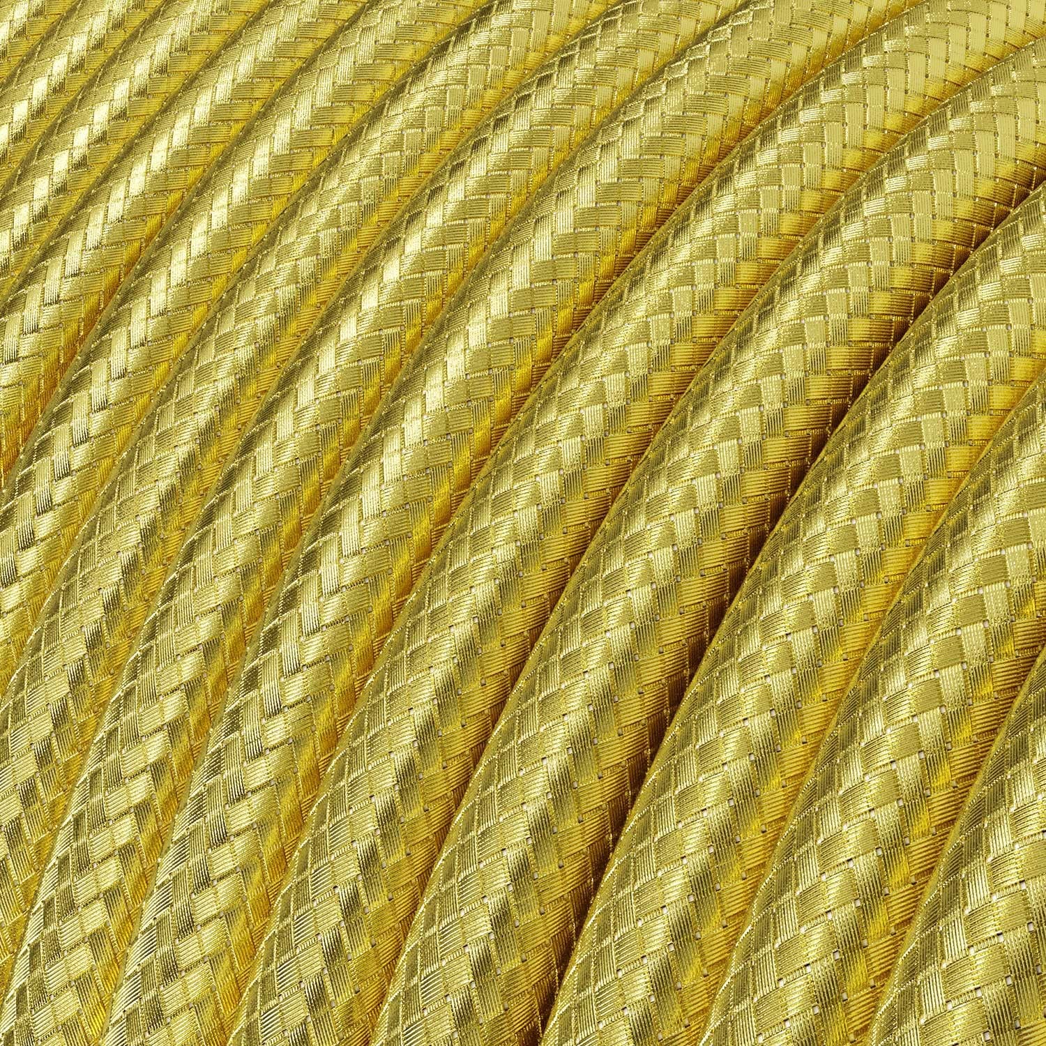Creative-Cables L'originale cavo elettrico rivestito in tessuto 3 x 0,75 mm² (5 m, Ottone RR13) – Rotondo, metallo – Sicurezza certificata, made in Italy