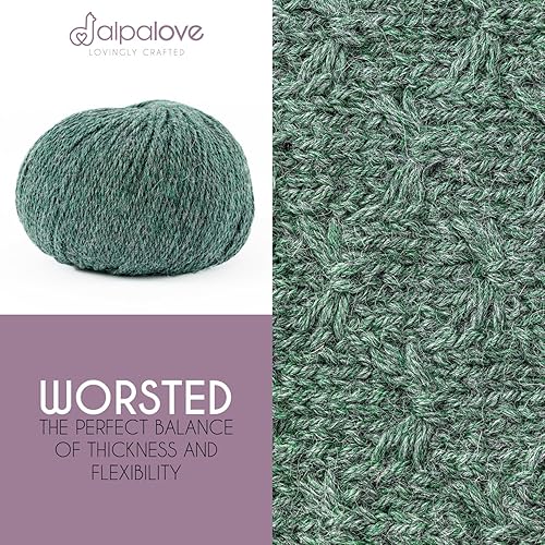 Vista 107 de Bulky Set (6 x 1.75 oz) Super Soft Baby Alpaca Hilo de tejer gris verde 328 yardas Gris Verde,Beige,Azul y verde,Cappuccino,Azul Oscuro,Gris