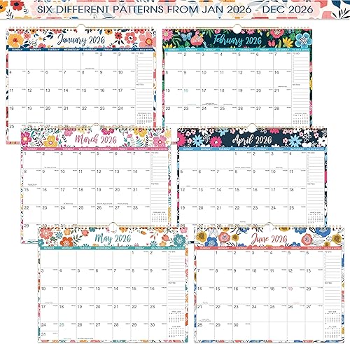 Miniatura 5 de Calendario de pared 2026  enero 2026  diciembre 2026, calendario mensual colgante de 12 meses, 14.8 x 11.57 pulgadas, encuadernación de doble