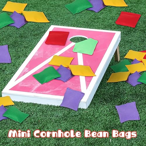 Miniatura 6 de Jerify 72 mini pufs para niños, a granel, mini bolsas de frijoles coloridos para lanzar niños, familia y adultos, juegos de patio al aire libre para