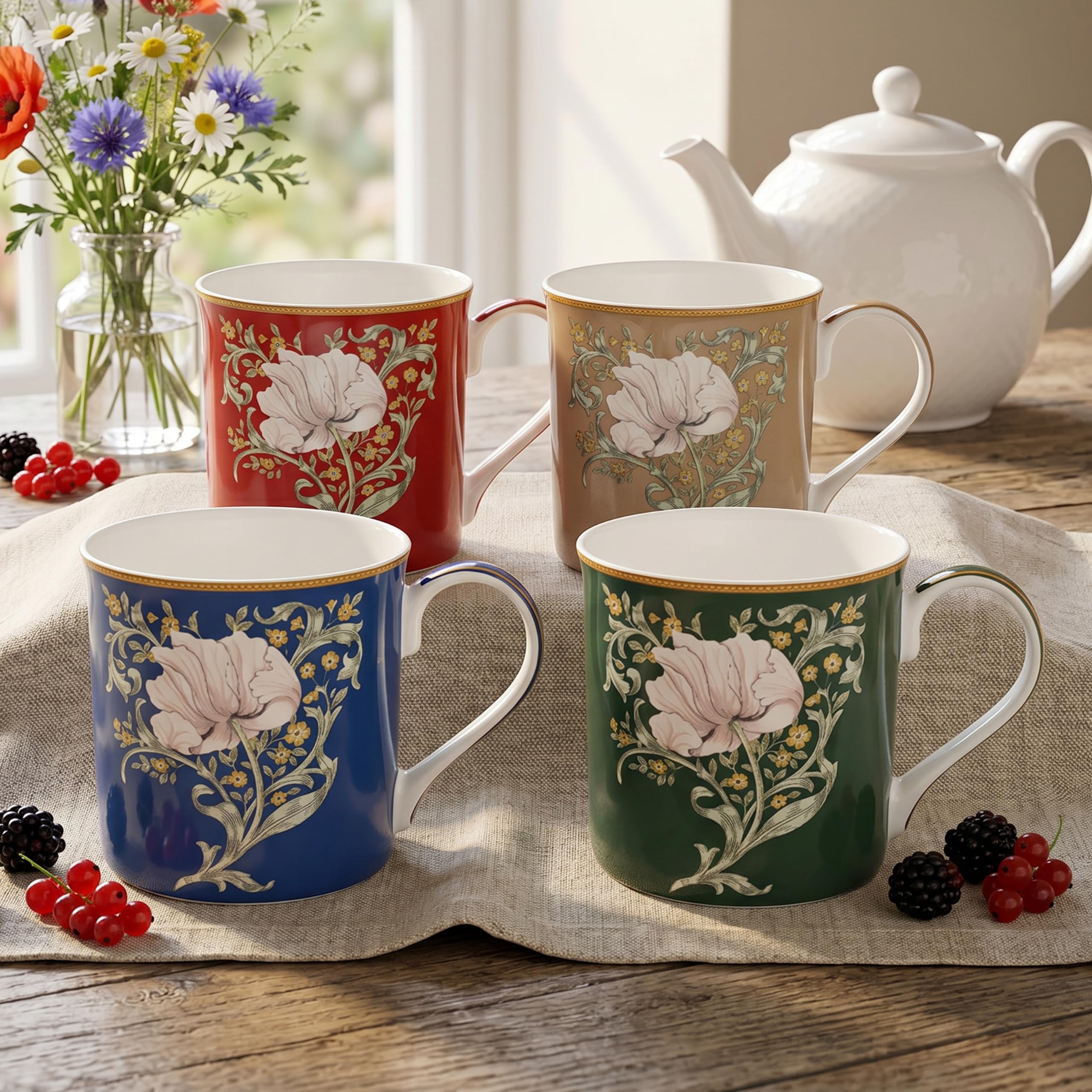 The Leonardo Collection Pimpernel Lot de 4 tasses en porcelaine fine 300 ml