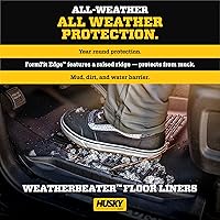 Vista 3 de Husky Liners - Tapete para piso de auto, delanteros y traseros. Serie Weatherbeater, L, Negro