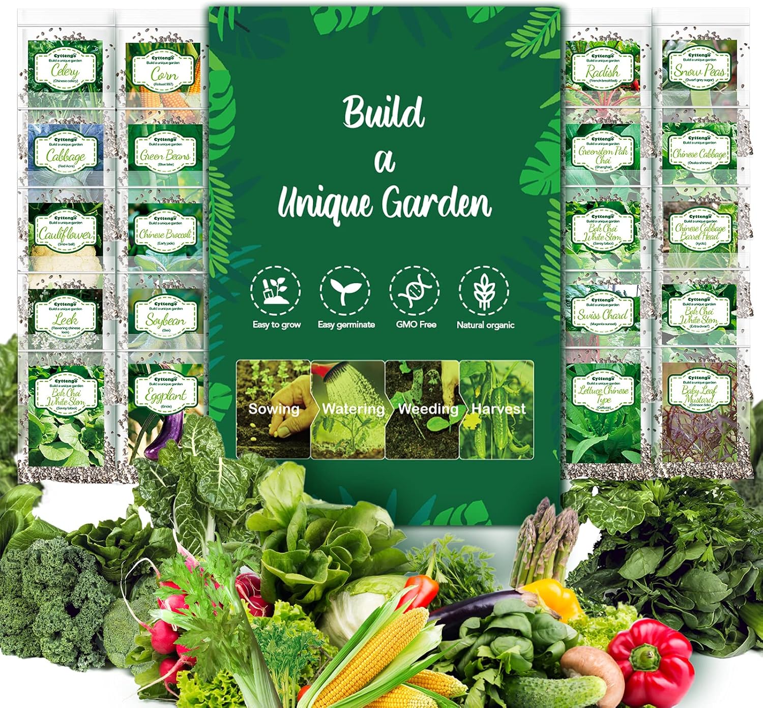 WOHOUS Vegetable Seeds 20 Varieties Pack Heirloom Vegetable Seeds Survival Garden Organic Seeds Made in USA : Patio, Lawn & Garden