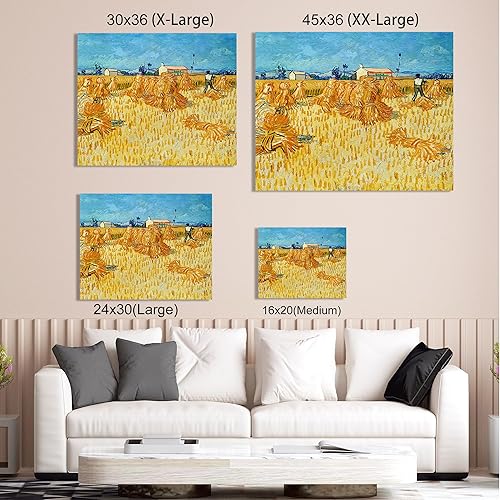 Miniatura 1420 de A&T ARTWORK The Starry Night de Vincent Van Gogh. Tamaño del marco: 36 x 30 pulgadas, tamaño de la imagen: 30 x 24 pulgadas, reproducciones clásicas