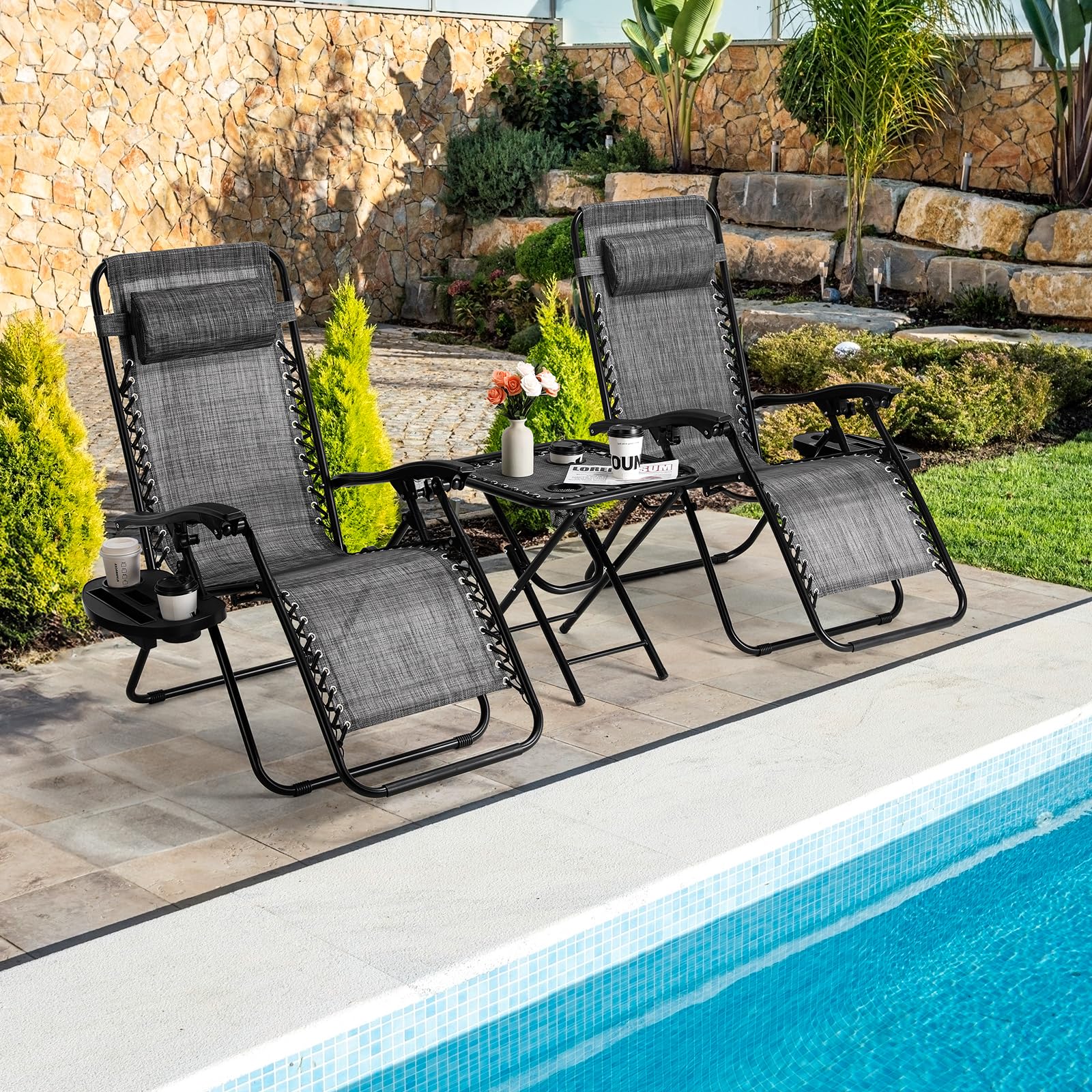 Sdraio Da Giardino Extra Largo 83 Cm - Pieghevole Con Cuscini E Schienale Regolabile - Foto 10