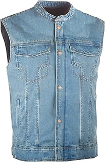 Highway 21 Unisex-Adult Iron Sights Denim Vest with Club Collar (Blue, Large) Price In India
