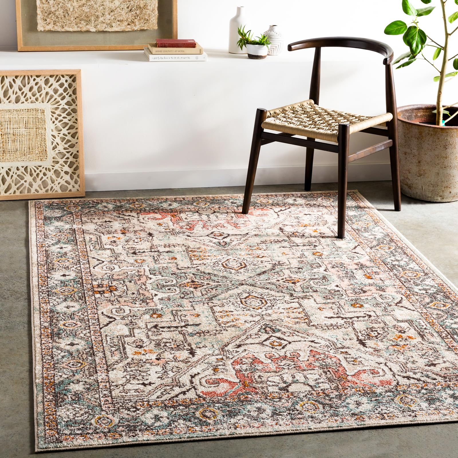 Livabliss DIA Oriental Boho Brick Area Rug - 120 x 170 cm - Red - 100% Polypropylene