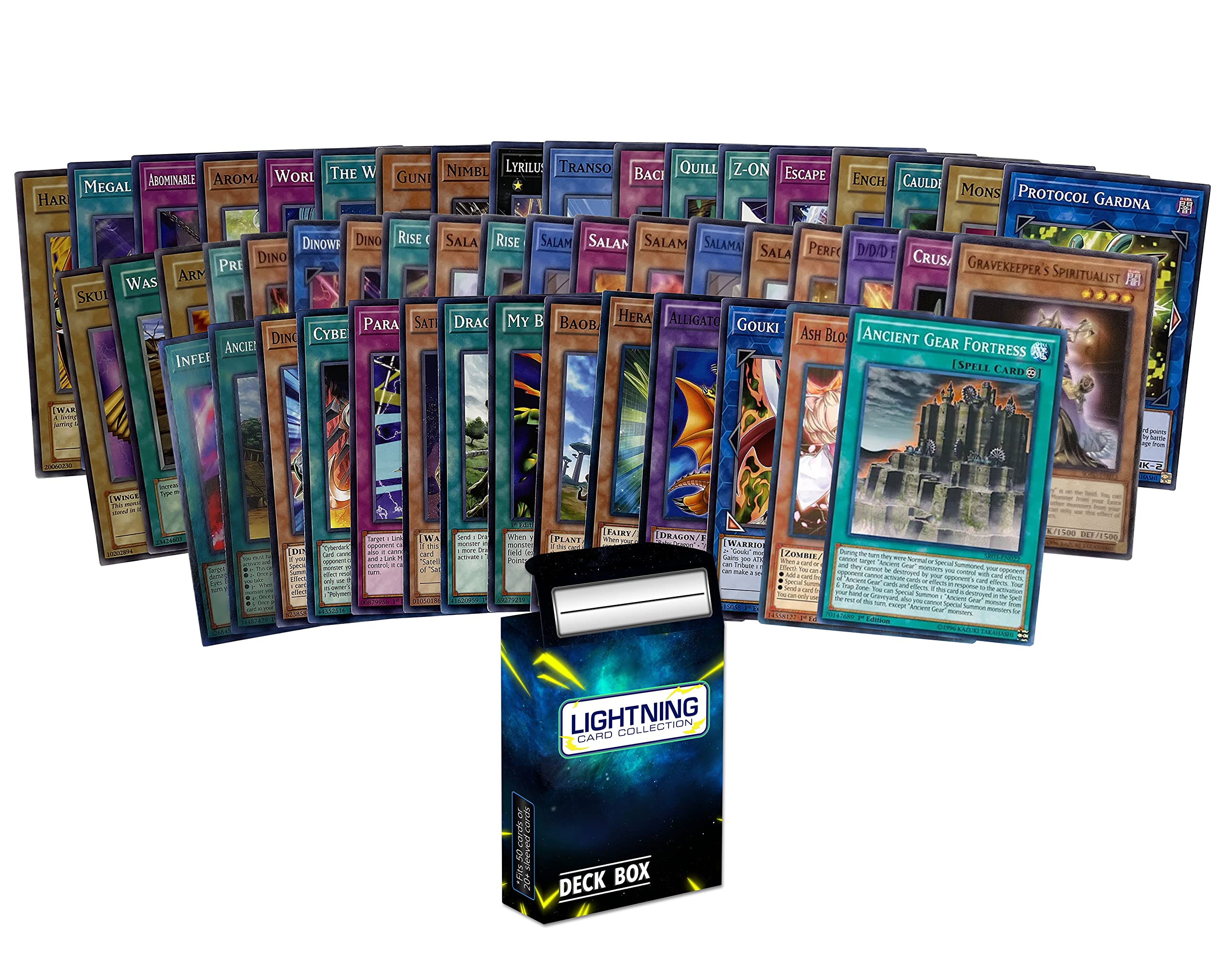 Lightning Card Collection 50 Yugioh Cards Bundle Plus 1 LCC Box
