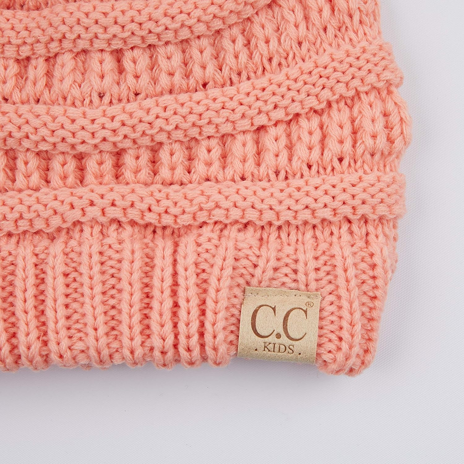 C.C Kids Beanie Ages 2-5 Warm Chunky Stretchy Knit Slouch Beanie Skull Kids Hat with Pom - Image 4