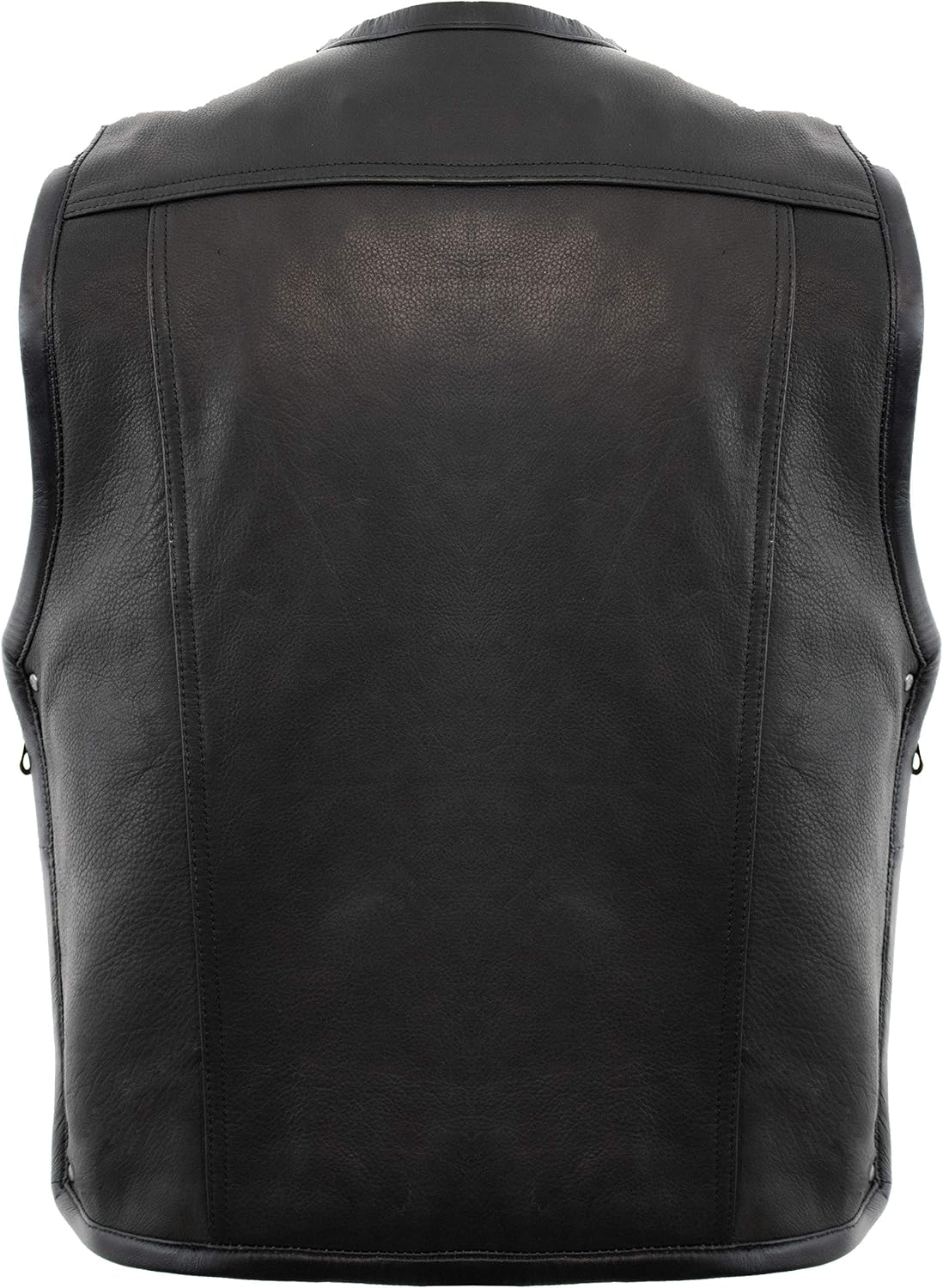 MDM Motorcycle leather vest made from genuine cowhide with a zipper