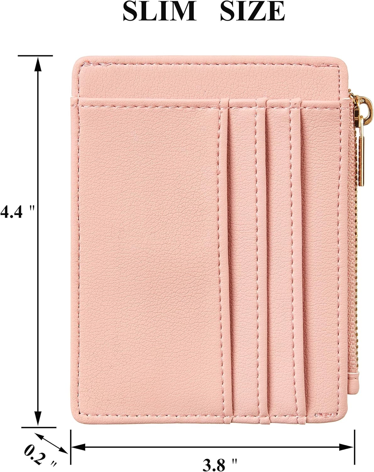 Miniatura 5 de Sodsay Estuche para tarjetas cartera delgada con bolsillo frontal para mujer sujetatarjetas con llavero