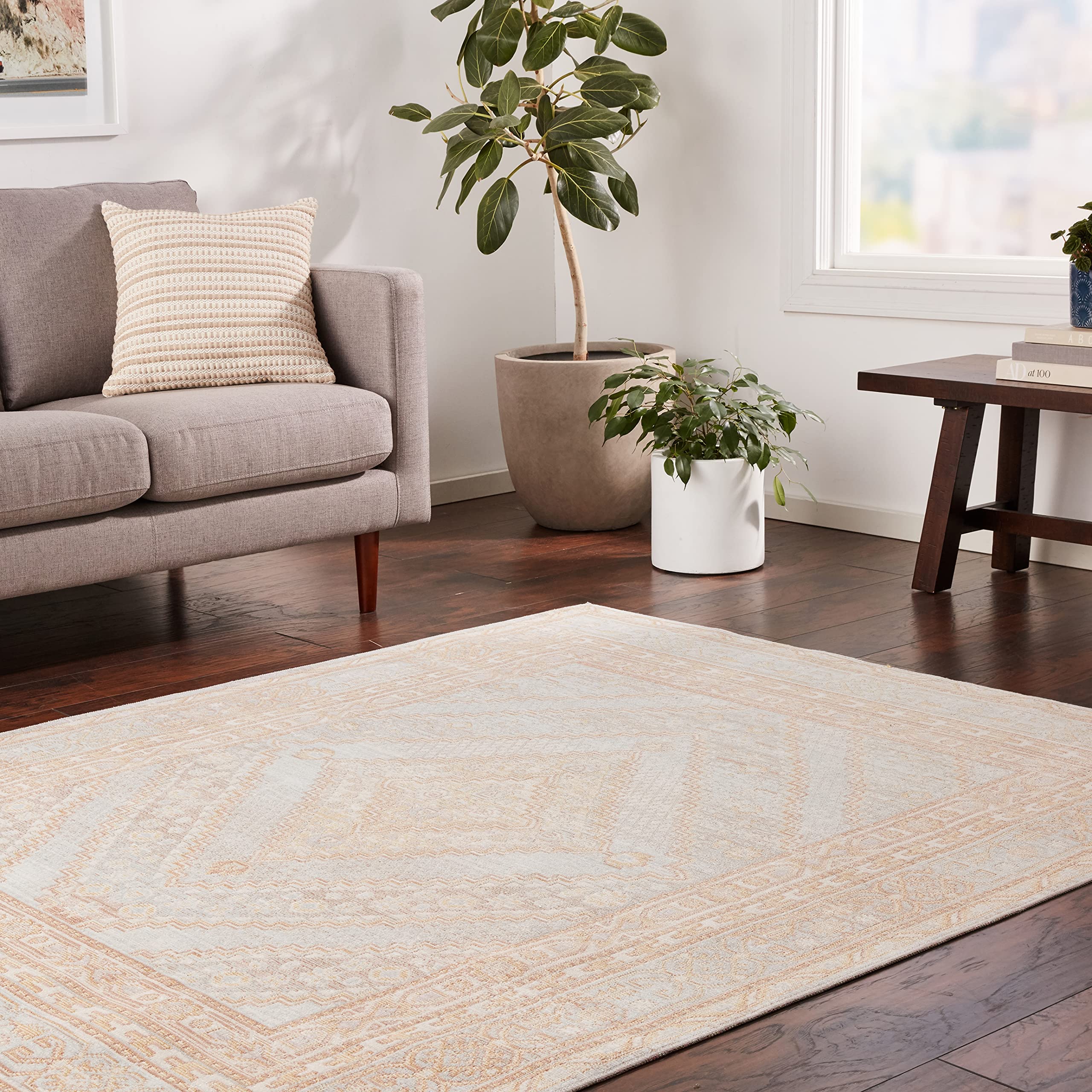 Momeni Isabella Traditional Geometric Flat Weave Area Rug, 5 ft 3 in x ...