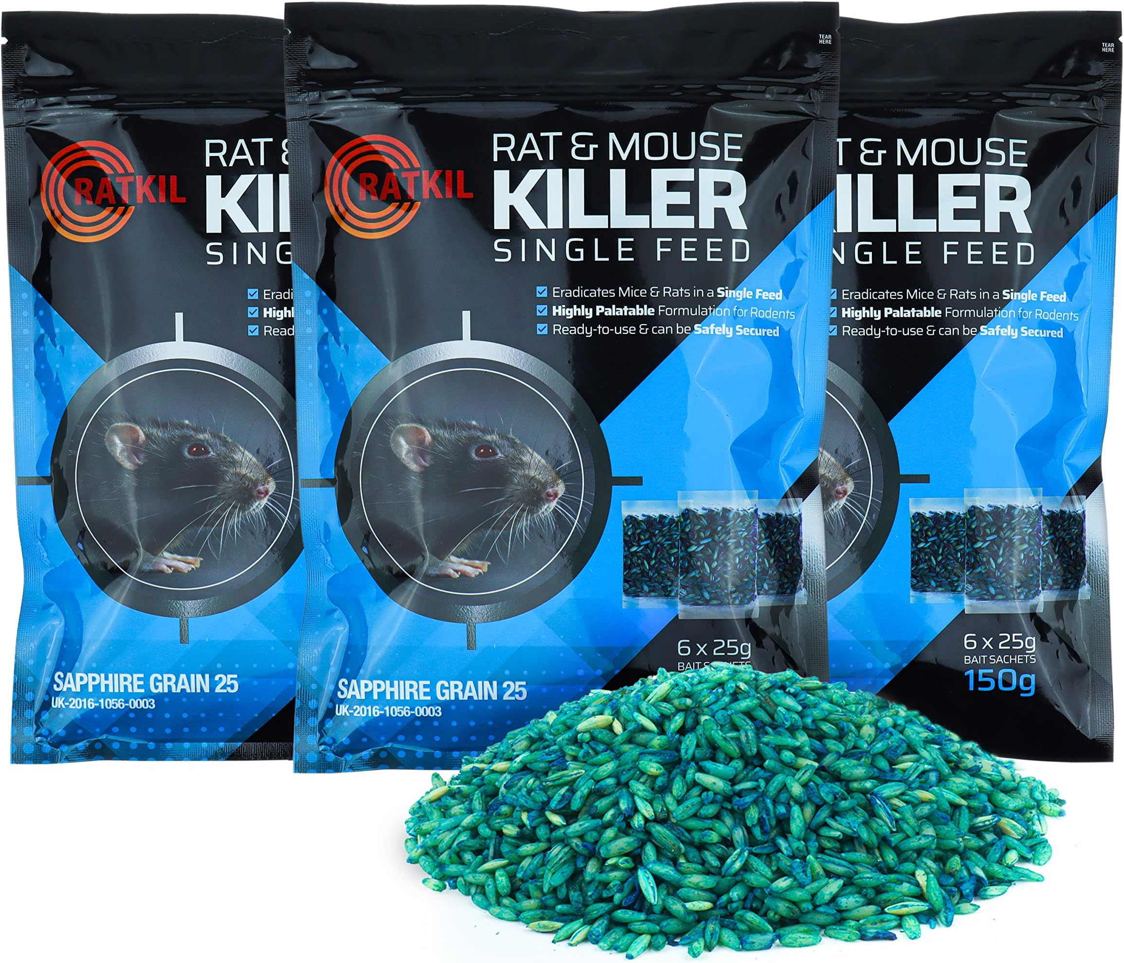 Ratkil Rat & Mouse Grain Bait (18 x25g)