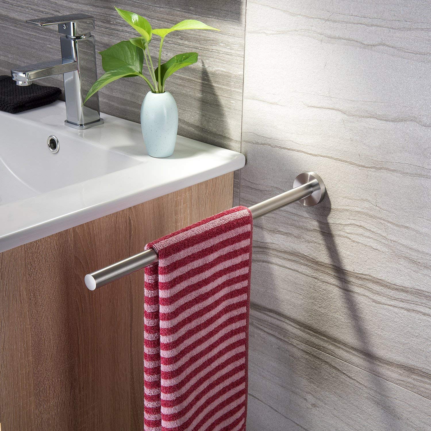 Portasciugamani Da Bagno Autoadesivo - Acciaio Inossidabile 40 Cm, Carico 8 Kg - Foto 5