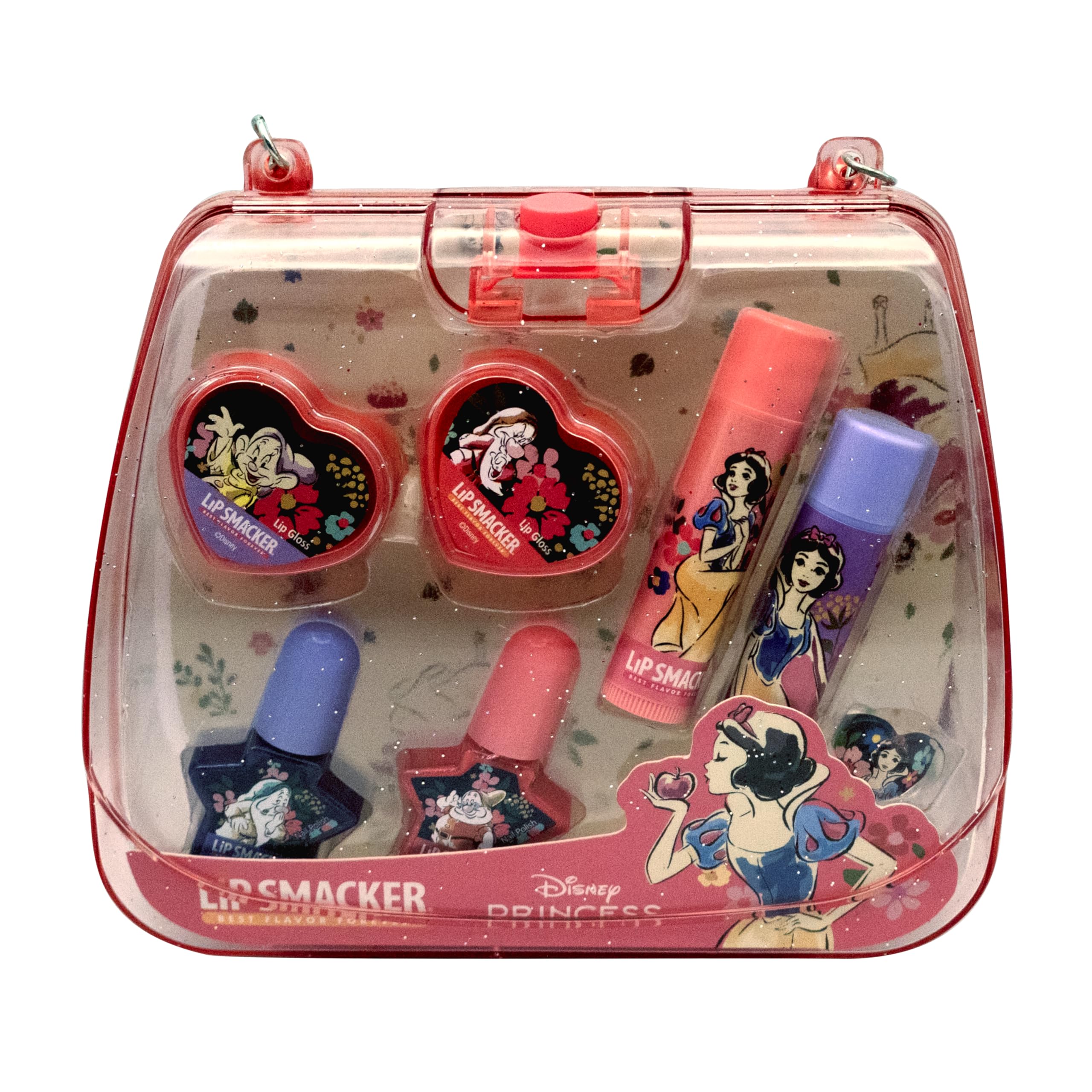Lip Smacker Snow White Tote Bag Set, Set Trucchi Bambina in 8-Pezzi, con Balsamo Labbra, Smalti Unghie, Creme Luccicanti e Accessori e una Mini Borsetta, Regali Principesse Disney