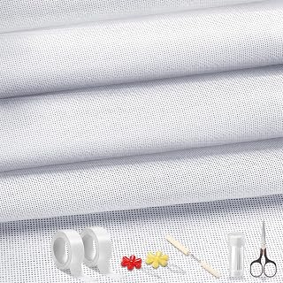 14-Mesh Blank Needlepoint Canvas, 12x12 Inch (4 Pcs) - White Mesh Fabric for Cross Stitch & Needlework
