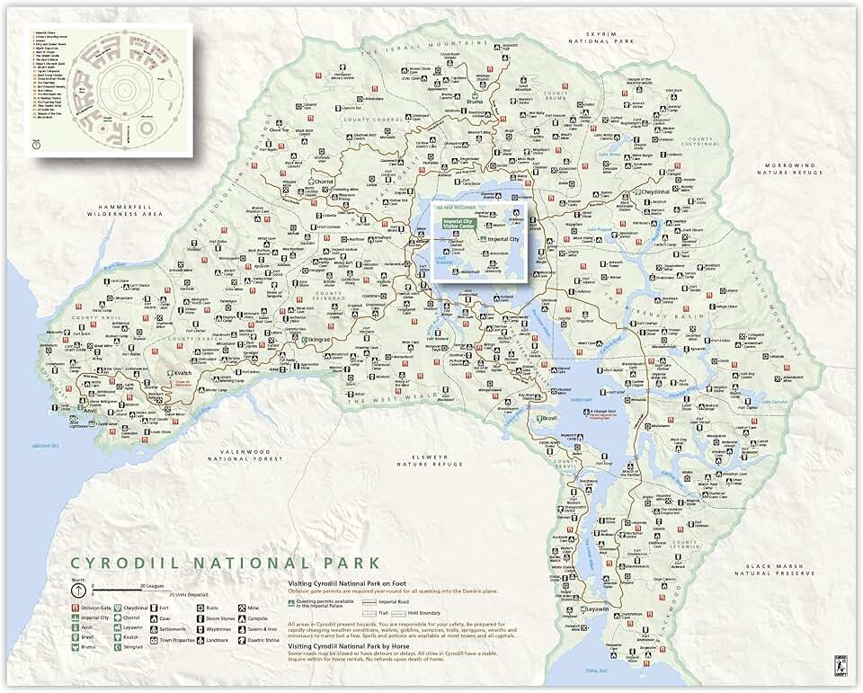 Карта обливиона со всеми локациями