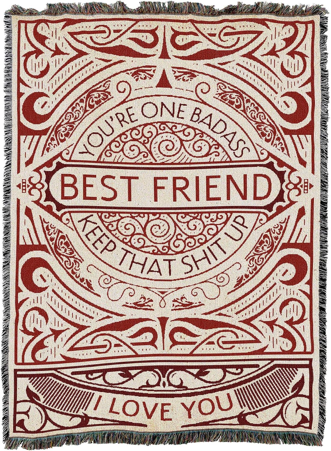 Pure Country Weavers You're One Best Friend Blanket - Gift Tapestry Throw Woven from Cotton - Made in the USA (72x54)