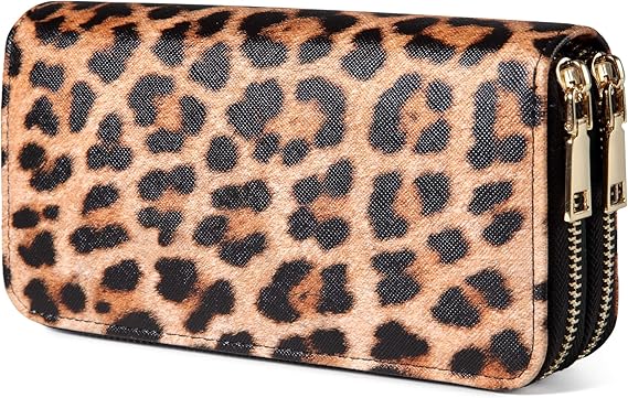Amazon Co Jp ヒョウ柄 ウォレット レディース かわいいチーター柄 ファスナー開閉 カードスロット Bウォレット L シューズ バッグ