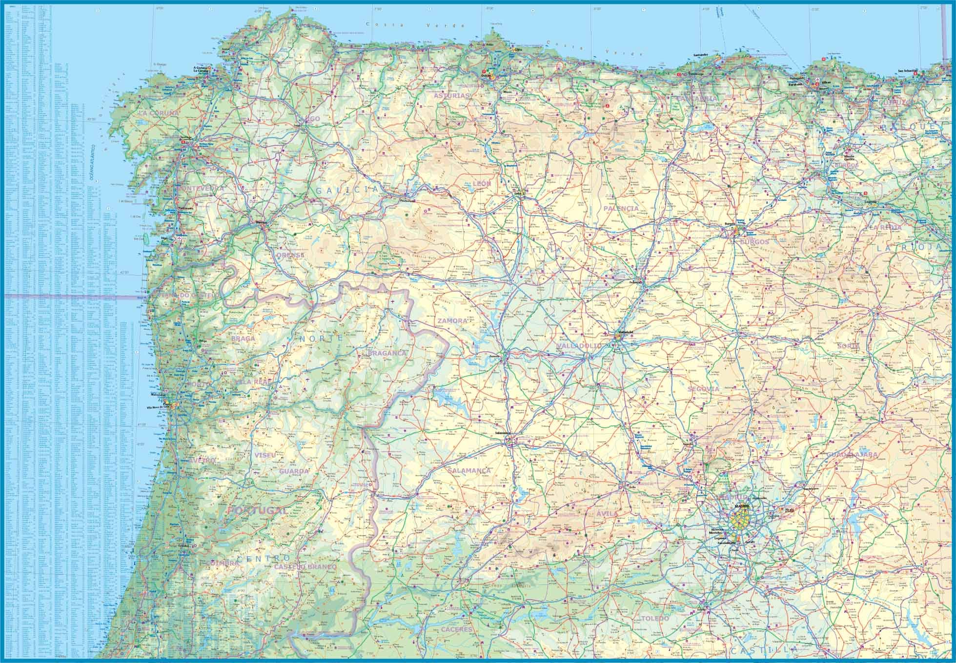 Spain North Rail and Road: doppelseitig