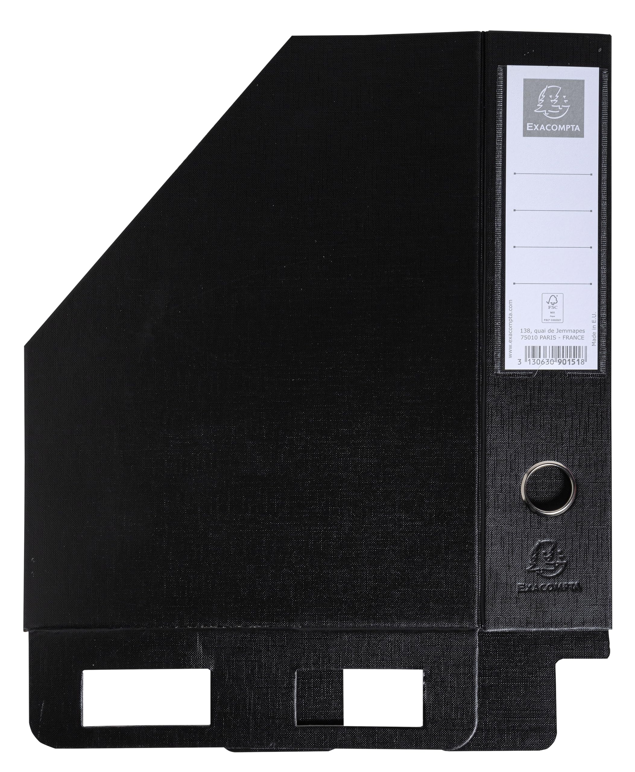 Exacompta 90151E 10er Pack Stehsammler DIN A4 7cm breit aus festem Karton mit PVC Bezug und aufgeklebtem Rückenschild und Griffloch perfekt zur Aufbewahrung von Zeitschriften Katalogen schwarz