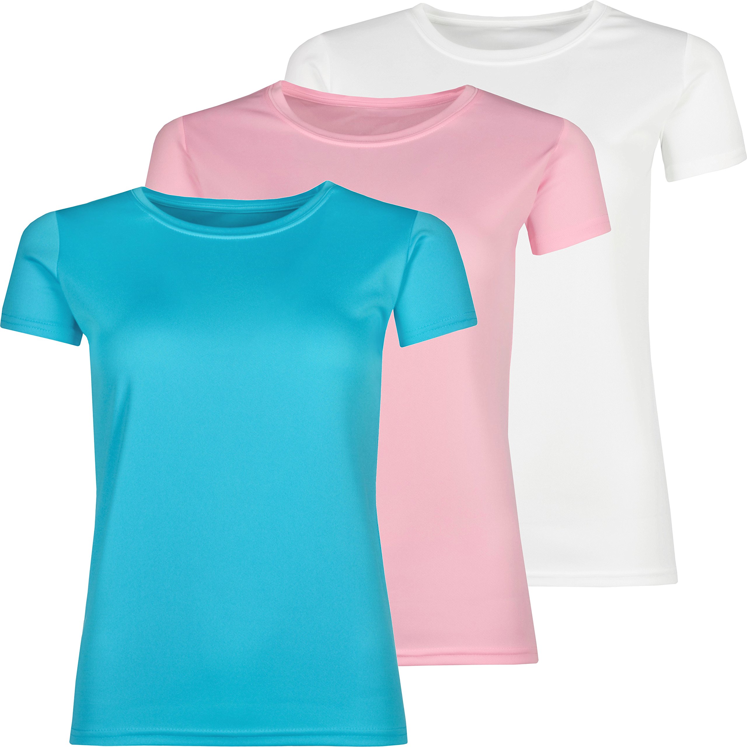 Urban Heritage Women's Three Pack Light Breathable Performance Sports T Shirt (S, )