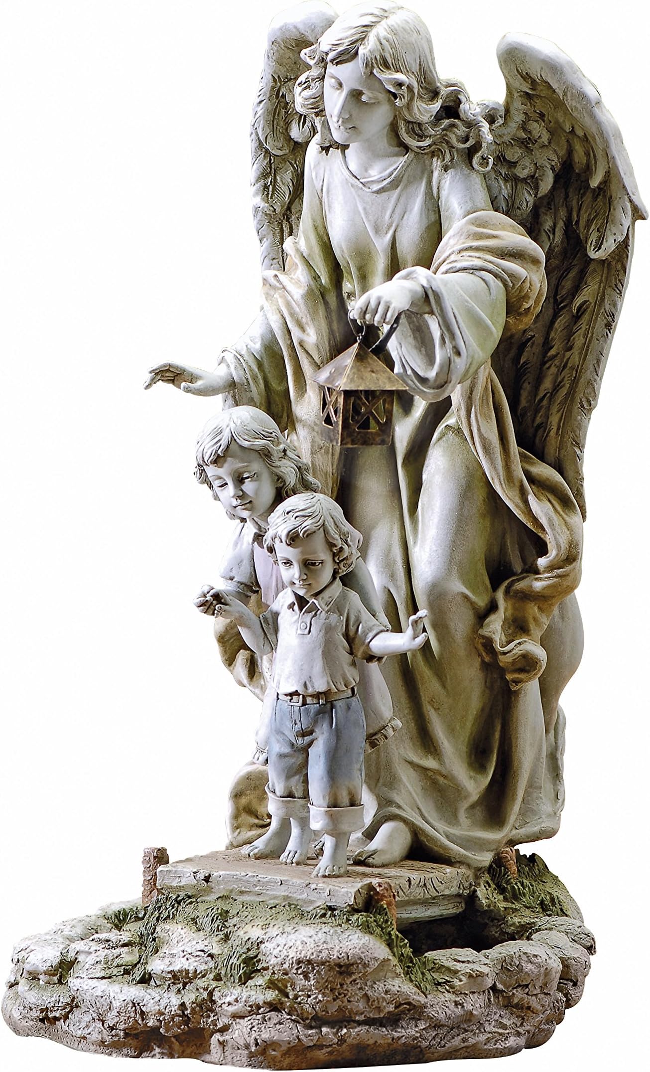 Joseph's Studio by Roman Inc, Solar Guardian Angel, Garden Collection, Religious Statue, Holy Family, Memorial, Angel, Patron Saint, Garden Dรฉcor (20x11x11)