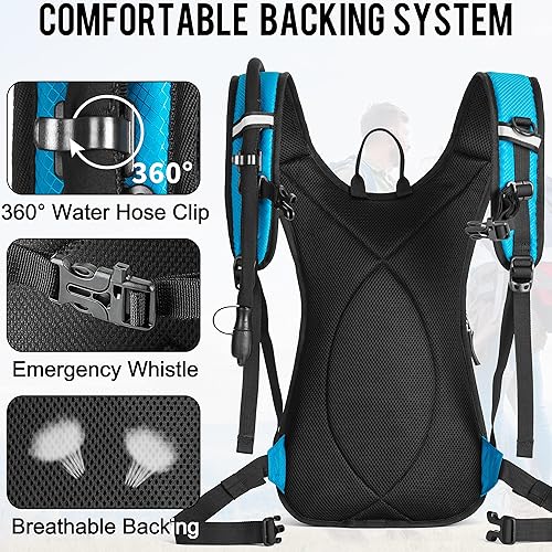 Miniatura 4 de SharkMouth Mochila de hidratación para senderismo con vejiga - Mochila de agua aislada con depósito de 2.5L
