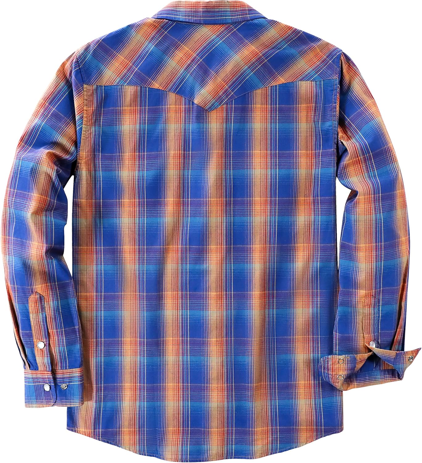 Dubinik Pearl Snap Shirts for Men - Long Sleeve Western Vintage Plaid Shirts - Image 3