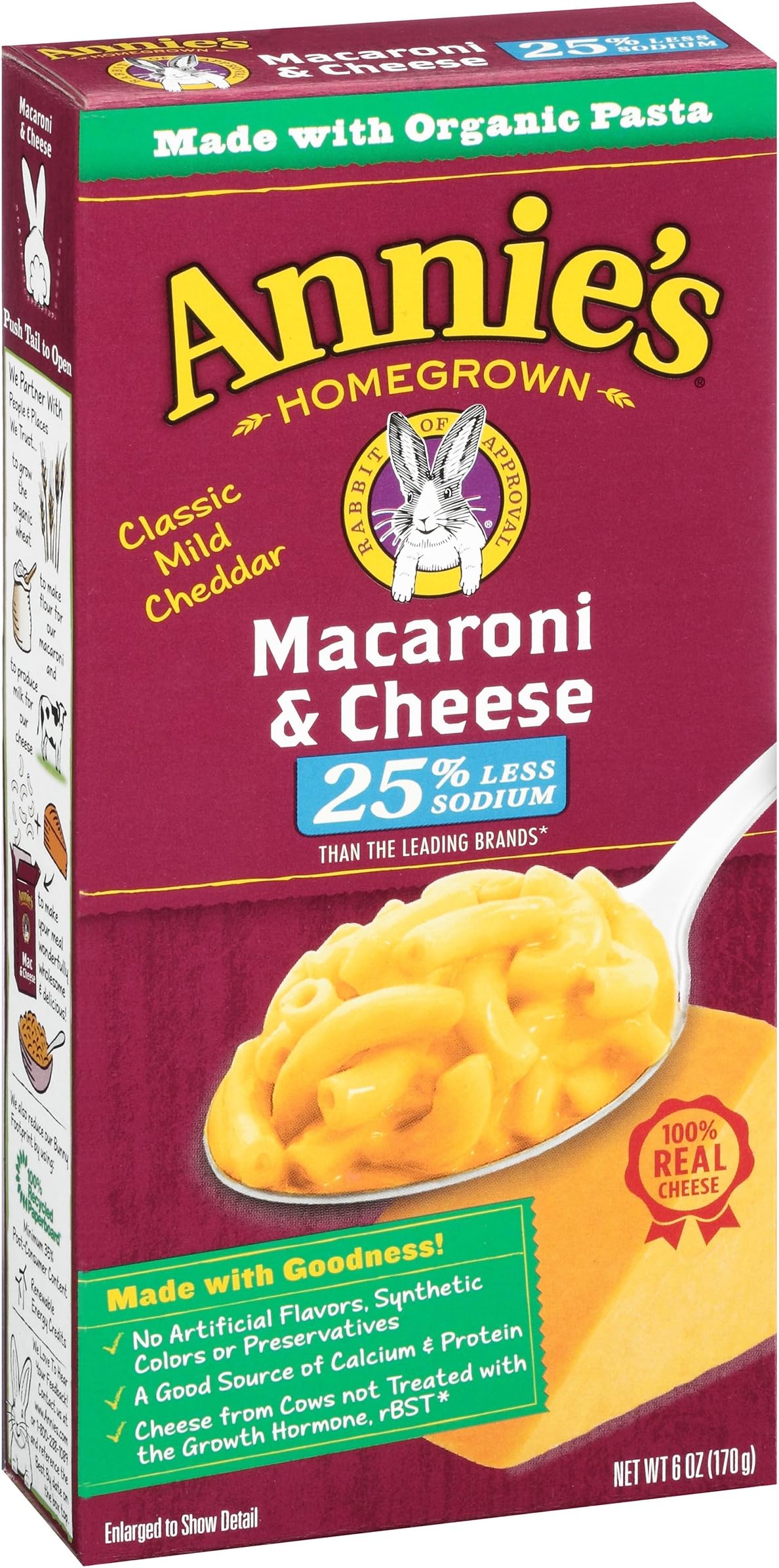 Annie's Homegrown Macaroni & Cheese - Lower Sodium - 6 oz - 3 Pack