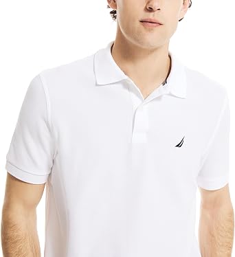 Nautica Men's Classic Short Sleeve Solid Performance Deck Polo Shirt