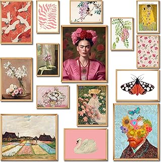 LANCHI95 15 PCS Eclectic Wall Art Decor, Modern Maximalist Wall Prints for Bedroom, Posters for Room Aesthetic, Wall Collage Kit Pictures for Living Room, Colorful Dorm Gallery Home Decor (Unframed, Eclectic Art 3)