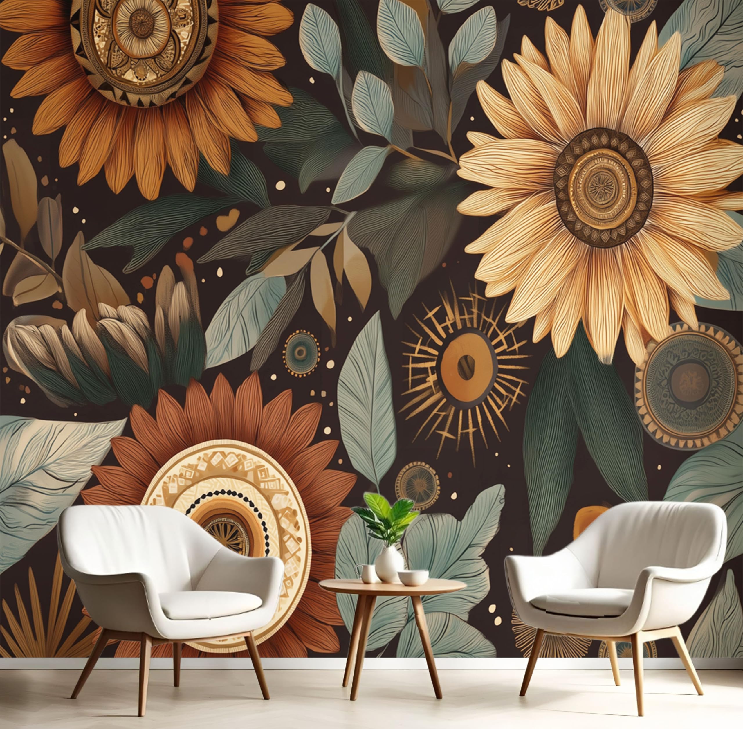 Papier Peint Panoramique Tournesol chambre tapisserie murale photo 200x140
