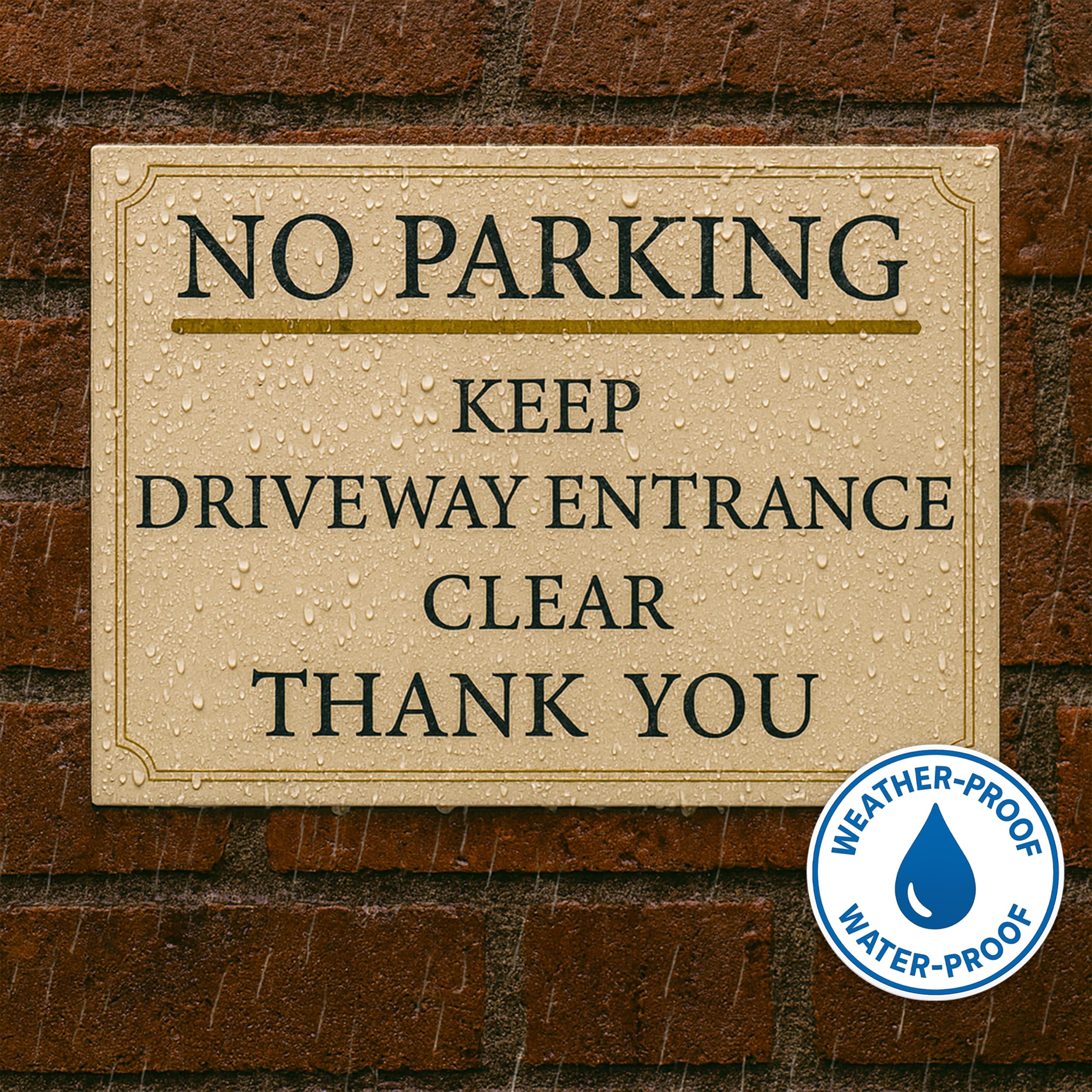 No Parking Sign, Keep Driveway Entrance Clear, Rust-Proof Weatherproof PVC, Outdoor Warning Sign - Image 4