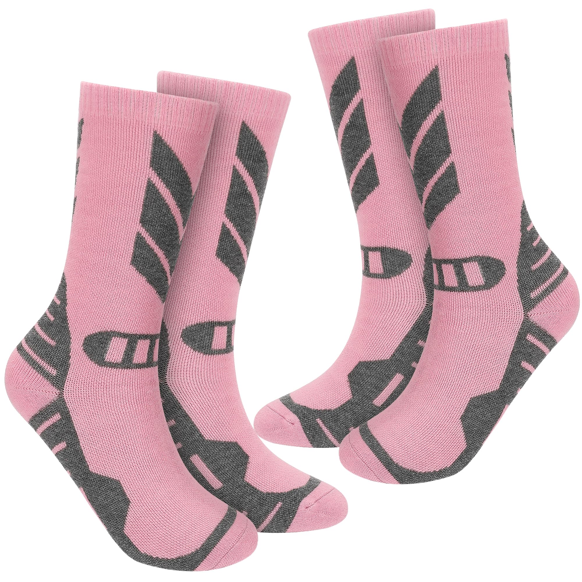 wanchel Warme Kinder Skisocken - 2 Paar aus Merinowolle und Baumwolle gefertigte Skisocken, Knielange Winter-Wärme Snowboard-Thermo-Socken für Jungen, Mädchen und Kleinkinder