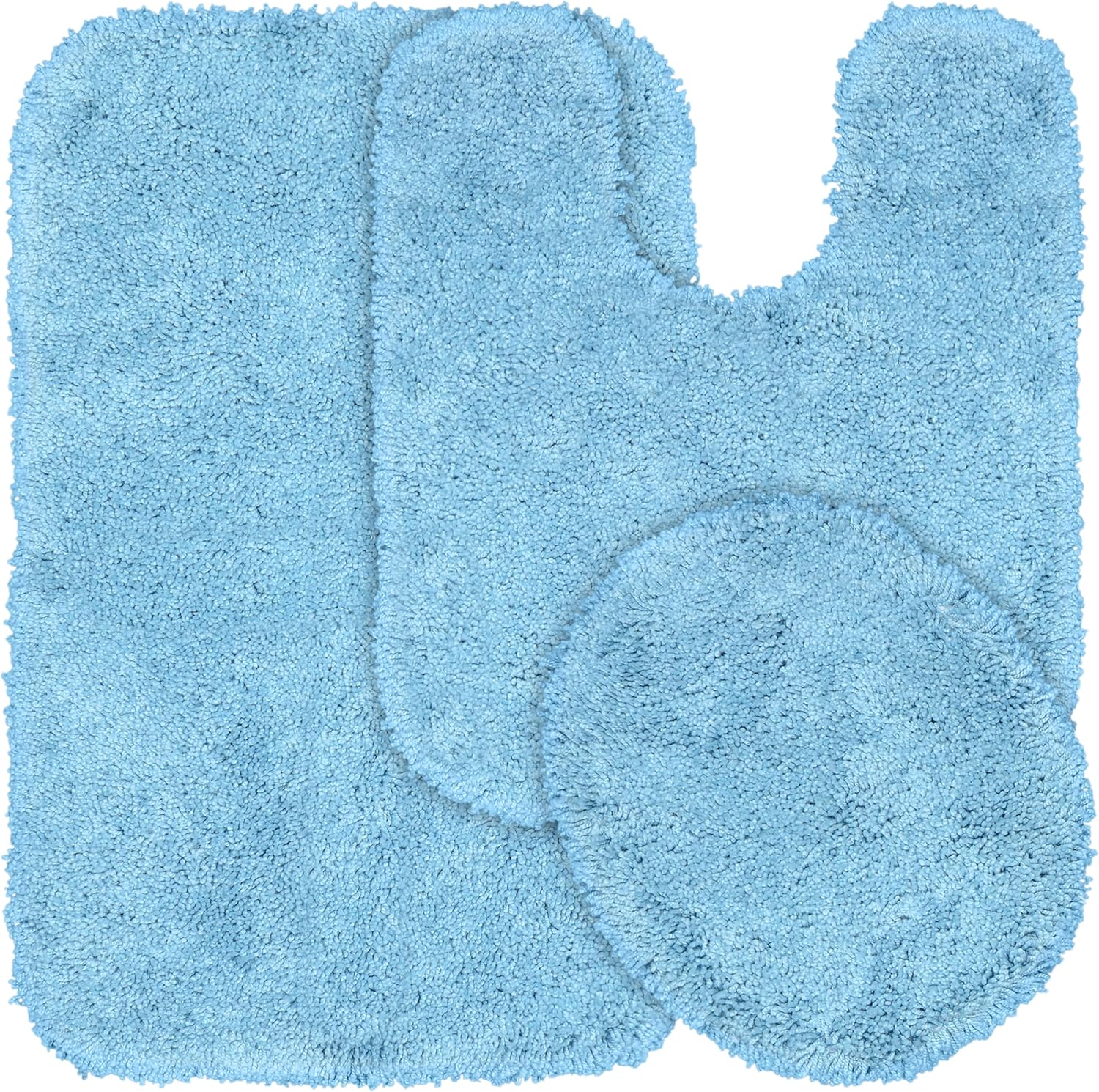 Garland Rug Serendipity Platinum Gray 2 Bath Rugs (17"X24", 21"X34") Shaggy Nylon Washable Bathroom Rug Set - Soft, Absorbent, and Stylish for Your Bathroom